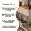 Ver imagem 2 de Buffet Aparador Vivaz Contemporaneo MDF 160cm Carvalho Off White Pes Metal Dourados