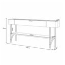 Ver imagem 3 de Buffet Aparador Vivaz Contemporaneo MDF 160cm Carvalho Off White Pes Metal Dourados