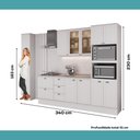 Ver imagem 7 de Cozinha Milla 11 Portas 5 Gavetas MDF 340cm Branca Móveis Carraro