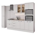 Ver mais imagens de Cozinha Milla 11 Portas 5 Gavetas MDF 340cm Branca Móveis Carraro
