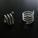 Ver imagem 1 de Anel de Guardanapo de Tecido em Espiral - Metal Prata, 2 Lugares