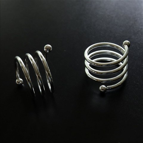 Anel de Guardanapo de Tecido em Espiral - Metal Prata, 2 Lugares