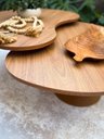 Ver imagem 2 de Kit 2 Mesas de Centro para Sala Design Orgânica Gaia com Metal Dourado e MDF Louro Freijó