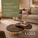 Ver imagem 5 de Kit 2 Mesas de Centro para Sala Design Orgânica Gaia com Metal Dourado e MDF Louro Freijó