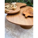 Ver imagem 2 de Kit 2 Mesas de Centro para Sala Design Orgânica Gaia com Metal Dourado e Mdf Louro Freijó