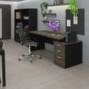 Ver imagem 3 de Mesa de Escritório Pedestal 3 Gavetas 1.90x70 Tpo 40mm Netmobil - Nogal