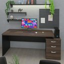 Ver imagem 4 de Mesa de Escritório Pedestal 3 Gavetas 1.90x70 Tpo 40mm Netmobil - Nogal