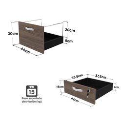 Mesa de Escritório Pedestal 3 Gavetas 1.90x70 Tpo 40mm Netmobil - Nogal - 8