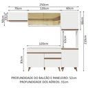 Ver imagem 3 de Cozinha Completa Madesa Reims 250003 com Armário e Balcão Branco Cor:Branco