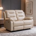 Ver imagem 2 de Kit Poltronas Cinema 2 e 3 Lugares Reclinável Elétrica com Massagem Montelli L07 Couríssimo Bege