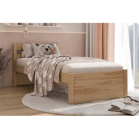 Cama Solteiro em Madeira Maciça 198x78,7cm Unique Yescasa Marrom/Pine