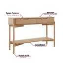 Ver imagem 2 de Buffet Aparador Madeira Maciça 120cm 2 Gavetas 1 Prateleira Valon Tauari F07- D'Rossi