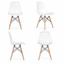 Ver imagem 3 de Conjunto Mesa Eiffel 4 Lugares Tampo em MDF Cadeiras Polipropileno Branco 80cm Decoreshop