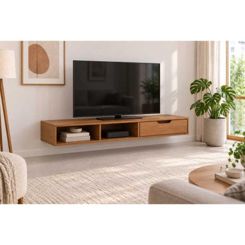 Rack Bancada p/ TV 47 pol Liga 130cm Canela Kappesberg