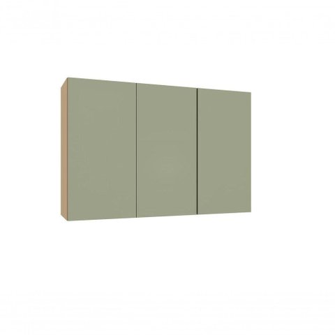 Armário Aéreo Domus 120cm 3 Portas MDF Verde Luciane Móveis
