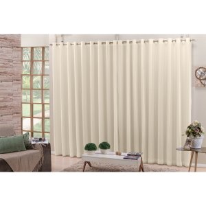 cortina sala quarto em tecido microfibra palha 4,00x2,80