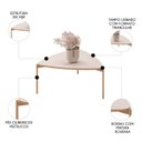 Ver imagem 3 de Mesa de Centro Orgânica para Sala Pé Metal Zira D04 Off White - Mpozenato