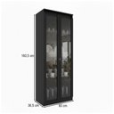 Ver imagem 3 de Cristaleira 2 Portas com Vidro Cr6004 Preto - Tecno Mobili