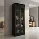 Ver imagem 2 de Cristaleira 2 Portas com Vidro Cr6004 Preto - Tecno Mobili