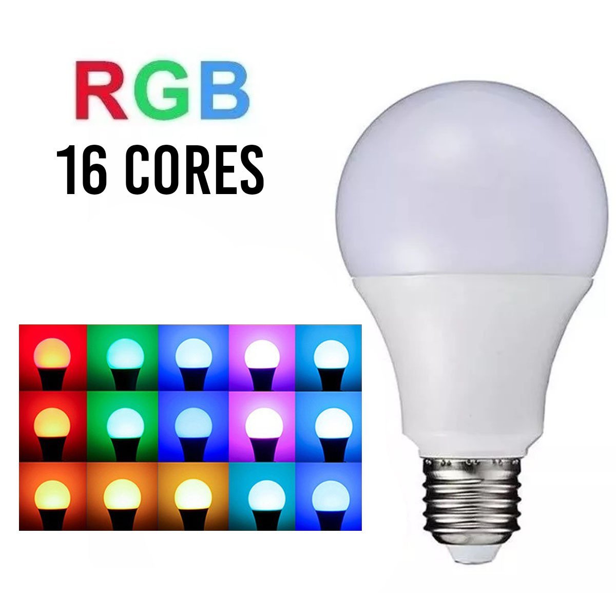 Lampada Led Colorida RGB 16 Cores 9W Controle Remoto Ajustavel Decoraçao Sala Quarto Salao Festa Ilu - 4
