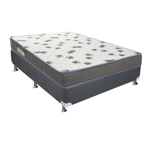 Cama Box Casal: Colchão Espuma D33 Ortobom Light + Base CRC Camurça Gray(138x188)