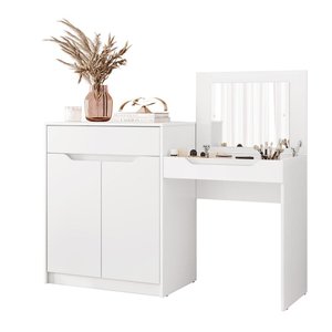 Escrivaninha Penteadeira Trend com 2 Portas e 1 Gaveta Branco Fosco