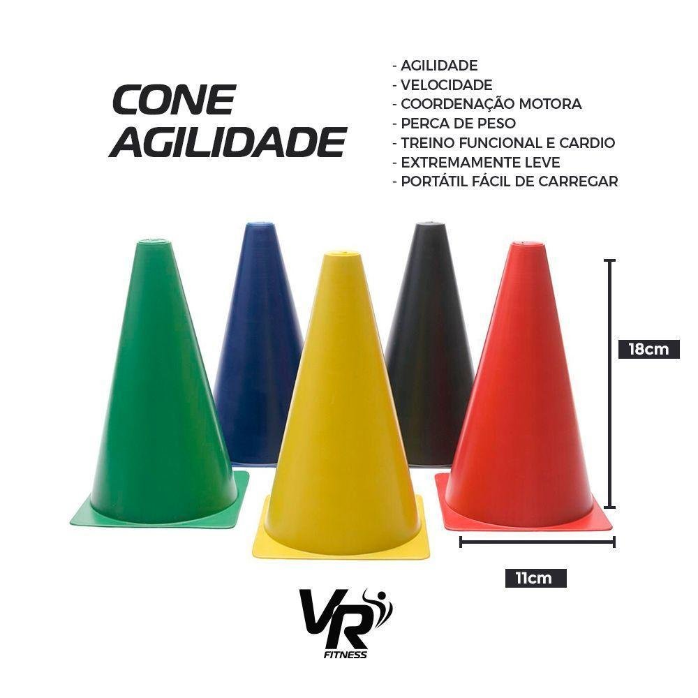 Kit 10 Cones Amarelo Circuito Liso Treino Agilidade - 4