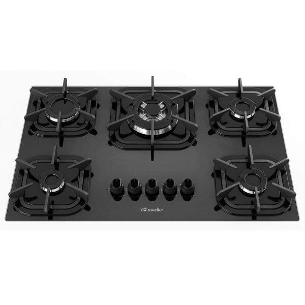 Cooktop 5 Bocas com Queimador Tripla Chama Mueller Bivolt Preto - 1