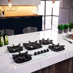 Cooktop 5 Bocas com Queimador Tripla Chama Bivolt Mueller Branco - 2