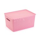 Ver imagem 1 de Caixa Organizadora com Tampa Grande 15 Lts Rattan Rosa