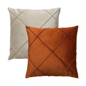 Kit 2 Capas para Almofada Drapeada em Veludo Quadrada 50x50 Várias Cores