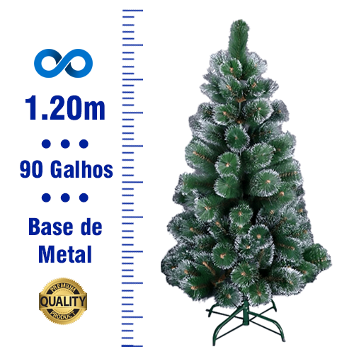 Árvore de Natal Modelo Pinheiro Luxo Canadense 1.20m 90 Galhos Verde Base  de Metal - Dubai Magazine
