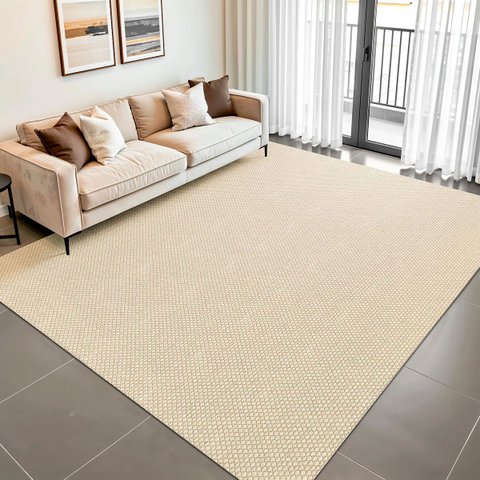 Tapete Sala Sisal com Algodão 2,00 x 3,00 Grande Antiderrapante Cru Bege Palha