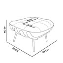 Ver imagem 2 de Kit 01 Poltrona e 01 Puff Costela Linho Areia A27 Base de Metal - D’Rossi