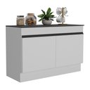 Ver imagem 1 de Balcão Cozinha Gabinete Pia 120cm 2 Portas com Rodapé Veneza Multimóveis Mp2239 Branco/preto
