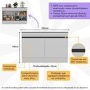 Ver imagem 2 de Balcão Cozinha Gabinete Pia 120cm 2 Portas com Rodapé Veneza Multimóveis Mp2239 Branco/preto