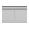 Balcão Cozinha Gabinete Pia 120cm 2 Portas com Rodapé Veneza Multimóveis Mp2239 Branco/preto - 5