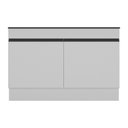 Ver imagem 5 de Balcão Cozinha Gabinete Pia 120cm 2 Portas com Rodapé Veneza Multimóveis Mp2239 Branco/preto