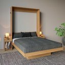 Ver imagem 1 de Cama Casal Articulada com Estante e Mesas de Cabeceira Amêndoa Tecno Mobili