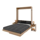 Ver imagem 7 de Cama Casal Articulada com Estante e Mesas de Cabeceira Amêndoa Tecno Mobili
