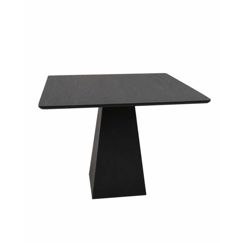 Mesa de Jantar Loft Quadrada Base Quadrada Cor Ébano 160x160cm
