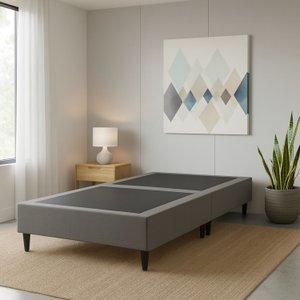 Base Box Dobrável Solteiro Cama Portátil Apartamento Casa:cinza