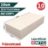 10 - Tijolo Refratário 23x11,4x6,4cm Churrasqueira - Forno Isocel 600 - 2