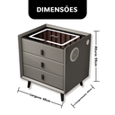 Ver imagem 7 de Mesa de Cabeceira Criado Inteligente Cinza 3 Gavetas Luminária Abajur Led Luz Iluminação Ambiente