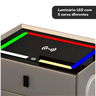 Mesa de Cabeceira Criado Inteligente Cinza 3 Gavetas Luminária Abajur Led Luz Iluminação Ambiente - 8