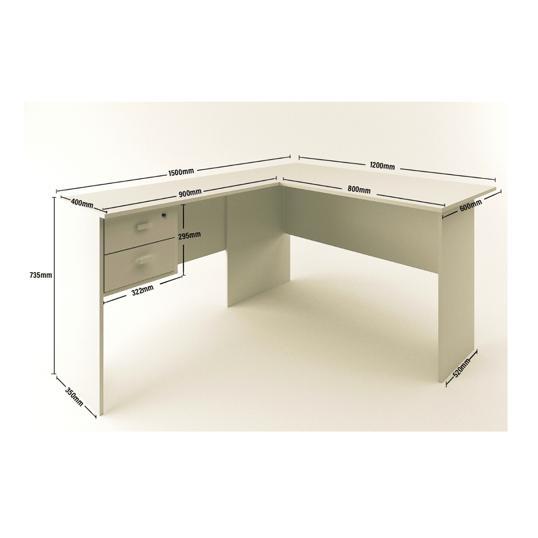 Escrivaninha/mesa de Escritório em L Preta - Trus - J&a Móveis - Preto - 3