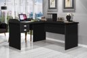 Ver imagem 2 de Escrivaninha/mesa de Escritório em L Preta - Trus - J&a Móveis - Preto