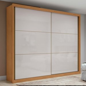 Guarda-roupa Casal 100% Mdf 2 Portas 6 Gavetas Easy Max Amendoa/off White