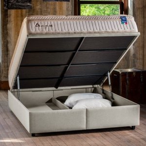 Cama Baú Duo Linho Bege - 138x188 Casal
