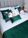 Ver imagem 4 de Peseira Drapeada Line Dupla Face em Veludo Cama King Cor:Verde Escuro
